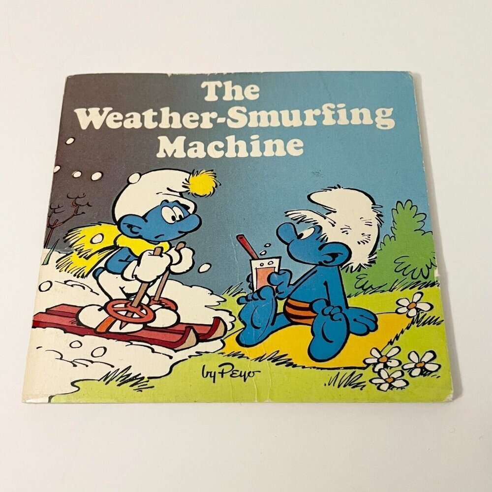 Vintage 1982 Smurf Book The Weather Smurfing Machine Peyo